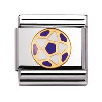 Nomination - Stainless Steel With Enamel And 18ct Gold \'Purple Ball\' Charm 030204/30