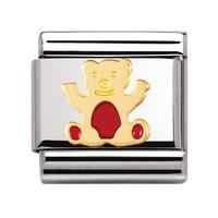nomination stainless steel with enamel and 18ct gold red bear charm 03 ...