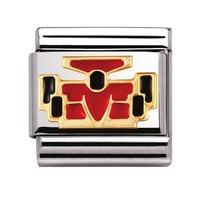 Nomination - Stainless Steel With Enamel And 18ct Gold \'Red Car\' Charm 030203/23