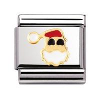 Nomination - Stainless Steel With Enamel And 18ct Gold \'Santa Face\' Charm 030225/09