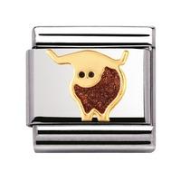 nomination scottish cow charm with enamel and 18ct gold 03025002