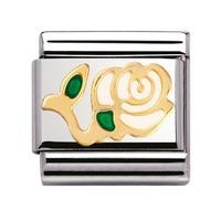 Nomination - Enamel And 18ct Gold \'White Rose\' Charm 030214/03