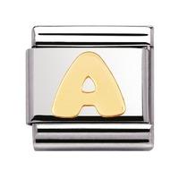 Nomination -18ct Gold Initial \'A\' Link Charm 030101/01