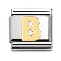 Nomination -18ct Gold Initial \'B\' Link Charm 030101/02
