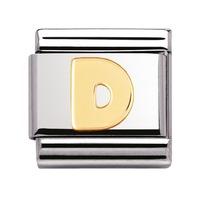 Nomination -18ct Gold Initial \'D\' Link Charm 030101/04