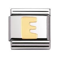 Nomination -18ct Gold Initial \'E\' Link Charm 030101/05