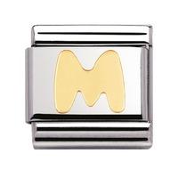 Nomination -18ct Gold Initial \'M\' Link Charm 030101/13