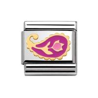 nomination cashmere 18ct gold fuchsia pink flower charm 03028114