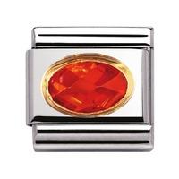 nomination cz 18ct gold orange charm 030601008