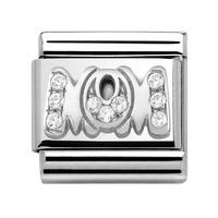 nomination cz sterling silver mom charm 33031607