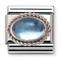 Nomination \'Light Blue Topaz\' Semiprecious Stones In Sterling Silver Link 030510/13