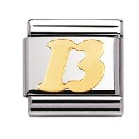 nomination stainless steel with 18ct gold 13 charm 03011509