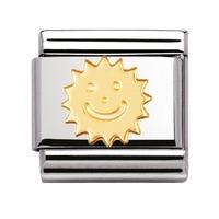 nomination stainless steel with 18ct gold sun charm 03011002