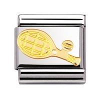 Nomination - Stainless Steel With 18ct Gold \'Tennis Racket\' Charm 030106/05