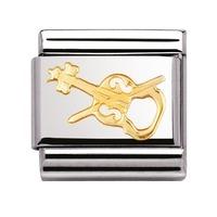 nomination stainless steel with 18ct gold violin charm 03011706