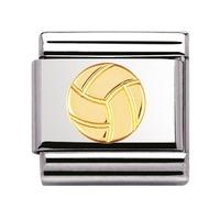 nomination stainless steel with 18ct gold volley ball charm 03010611