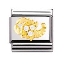 nomination stainless steel with 18ct gold and cz scorpio charm 0303020 ...