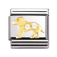 Nomination - 18ct Gold And CZ \'White Dog\' Charm 030305/21