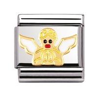 Nomination - Stainless Steel With Enamel And 18ct Gold \'Angel\' Charm 030225/16