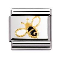 Nomination - Stainless Steel With Enamel And 18ct Gold \'Bee\' Charm 030278/01