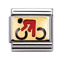 Nomination - Stainless Steel With Enamel And 18ct Gold \'Cyclist\' Charm 030203/06