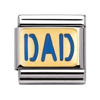 Nomination - Enamel And 18ct Gold \'Dad\' Charm 030229/08