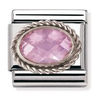 nomination pink cz stone with sterling silver detail 030606003