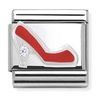 nomination enamel cz sterling silver red stiletto charm 33030510