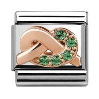 Nomination 9ct Rose Gold Green Knot Charm 430302/08