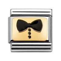 nomination elegance black bow tie charm 03028034