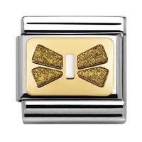 Nomination Elegance Gold White Bow Charm 030280/42