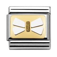 nomination elegance white gold bow charm 03028041