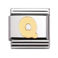 nomination 18ct gold initial q charm 03010117