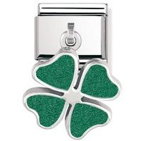 nomination sterling silver with enamel four leaf clover charm 03170005