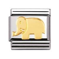 nomination stainless steel with 18ct gold elephant charm 03011208