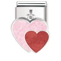 Nomination - Sterling Silver With Enamel \'Double Heart\' Charm 031700/07