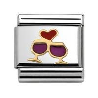 nomination enamel and 18ct gold glasses with heart charm 03028308