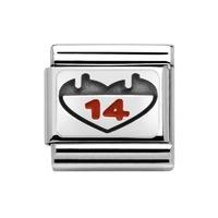 nomination enamel and sterling silver heart 14 charm 33020803