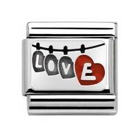 nomination enamel and sterling silver love with hanging hearts charm 3 ...