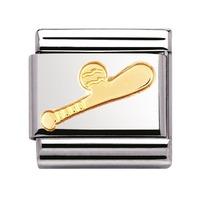 Nomination - Stainless Steel With 18ct Gold \'Baseball Bat\' Charm 030106/10