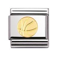 Nomination - Stainless Steel With 18ct Gold \'Basket Ball\' Charm 030106/12