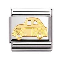 nomination stainless steel with 18ct gold car charm 03010805