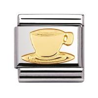 Nomination - Stainless Steel With 18ct Gold \'Coffee Cup\' Charm 030109/05
