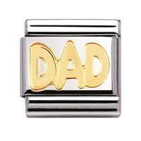 nomination 18ct gold dad charm 03010711