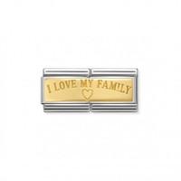 Nomination Composable Double Engraved Link in Stainless Steel I Love My Family Charm (030710/03)