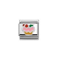 nomination enamel and sterling silver cupcake charm 33020410