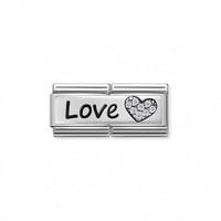 Nomination Composable Double Link in Stainless Steel Love and Heart Charm (330731/05)