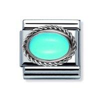 nomination composable classic turquoise oval rope charm