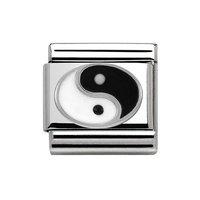 Nomination Composable Classic Silver Black and White Ying Yang Charm