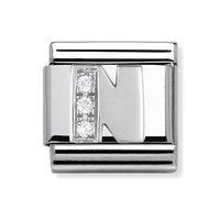 Nomination Composable Classic Silver Letter N Zirconia Charm